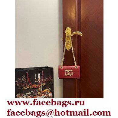 Dolce & Gabbana Calfskin 3.5 Chain phone bag Dark Red - Click Image to Close